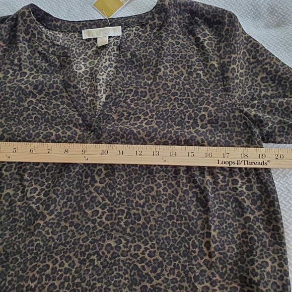 Michael Kors Women’s leopard print top roll up sleeves Size S - Picture 5 of 10